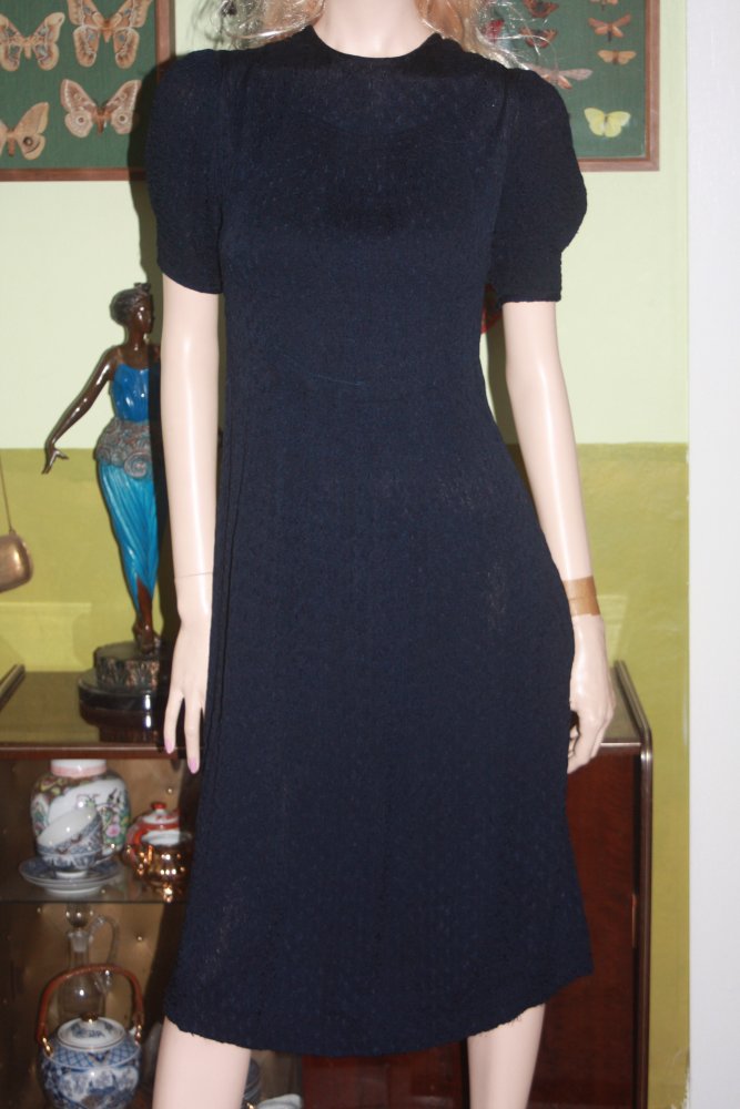 orig. 30er Kostüm 34 XS 36 S Kleid Bolero nachtblau