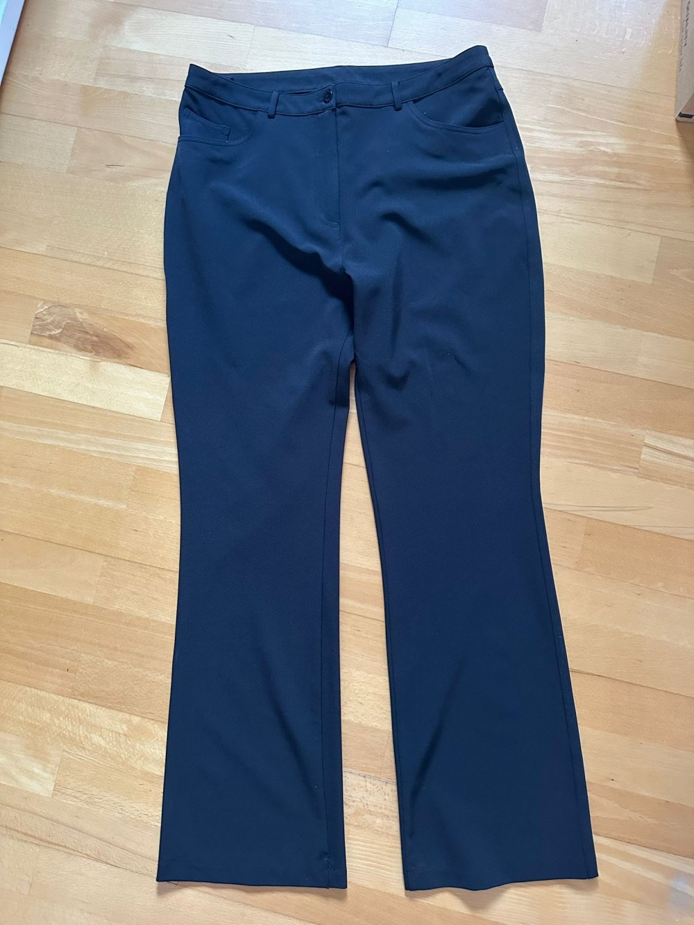 Schwarze Schlaghose, Polyester, Größe 42
