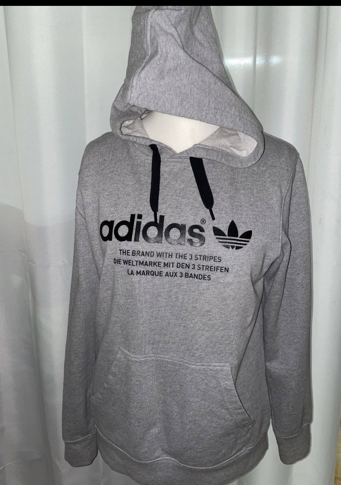 Grauer Adidas Hoodie Größe S
