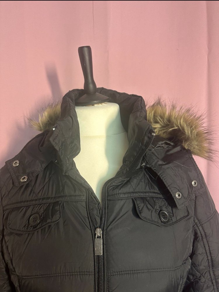 Leicht wattierte Winterjacke, schwarz, Größe L