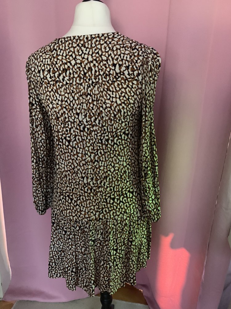 Mango, braun weißes Kleid