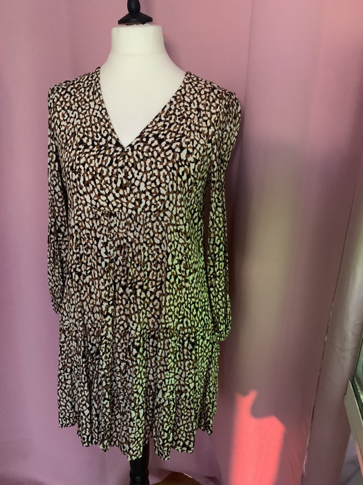 Mango, braun weißes Kleid