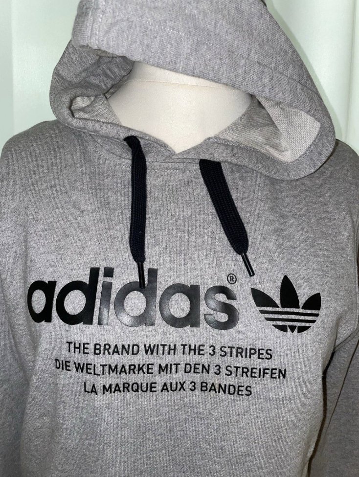 Grauer Adidas Hoodie Größe S