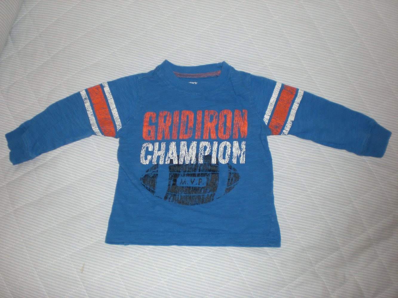 carter´s - Baby Shirt Langarmshirt blau Football Gr. 74 / 12 Mon.