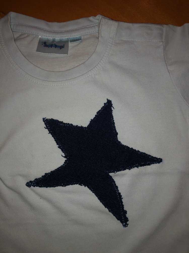 impidimpi LA-Shirt Langarmshirt hellblau DIY Stern Gr. 74 / 80