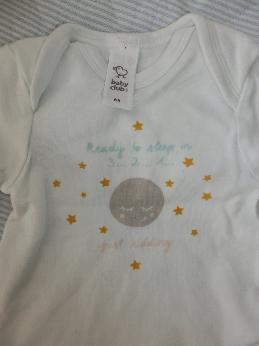 C&A Baby Club - Baby Body weiß unisex Gr. 68 Sterne Ready to sleep