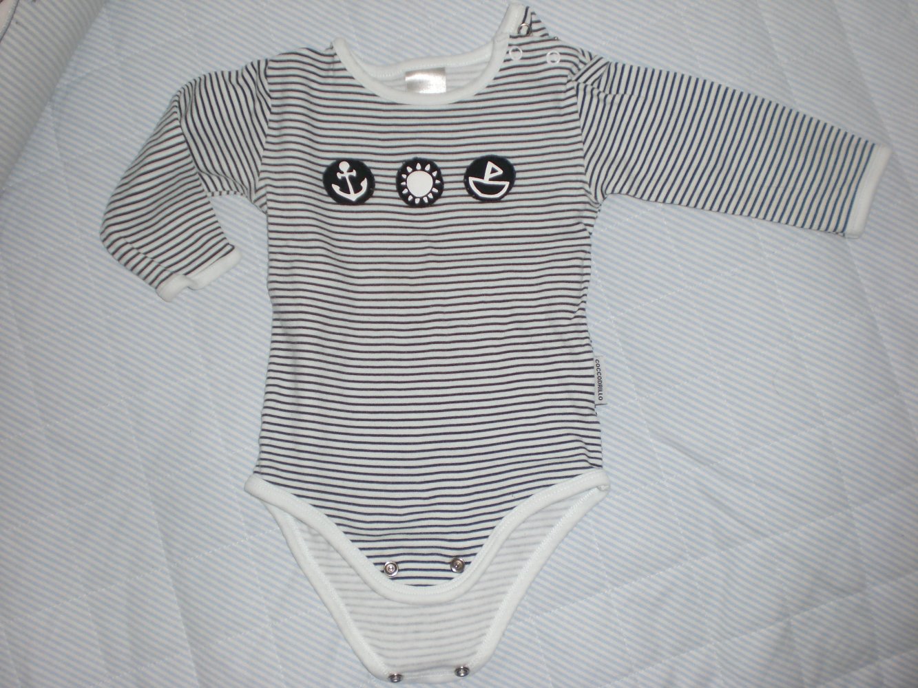 coccodrillo Baby Body gestreift maritim schwarz weiß Gr. 74