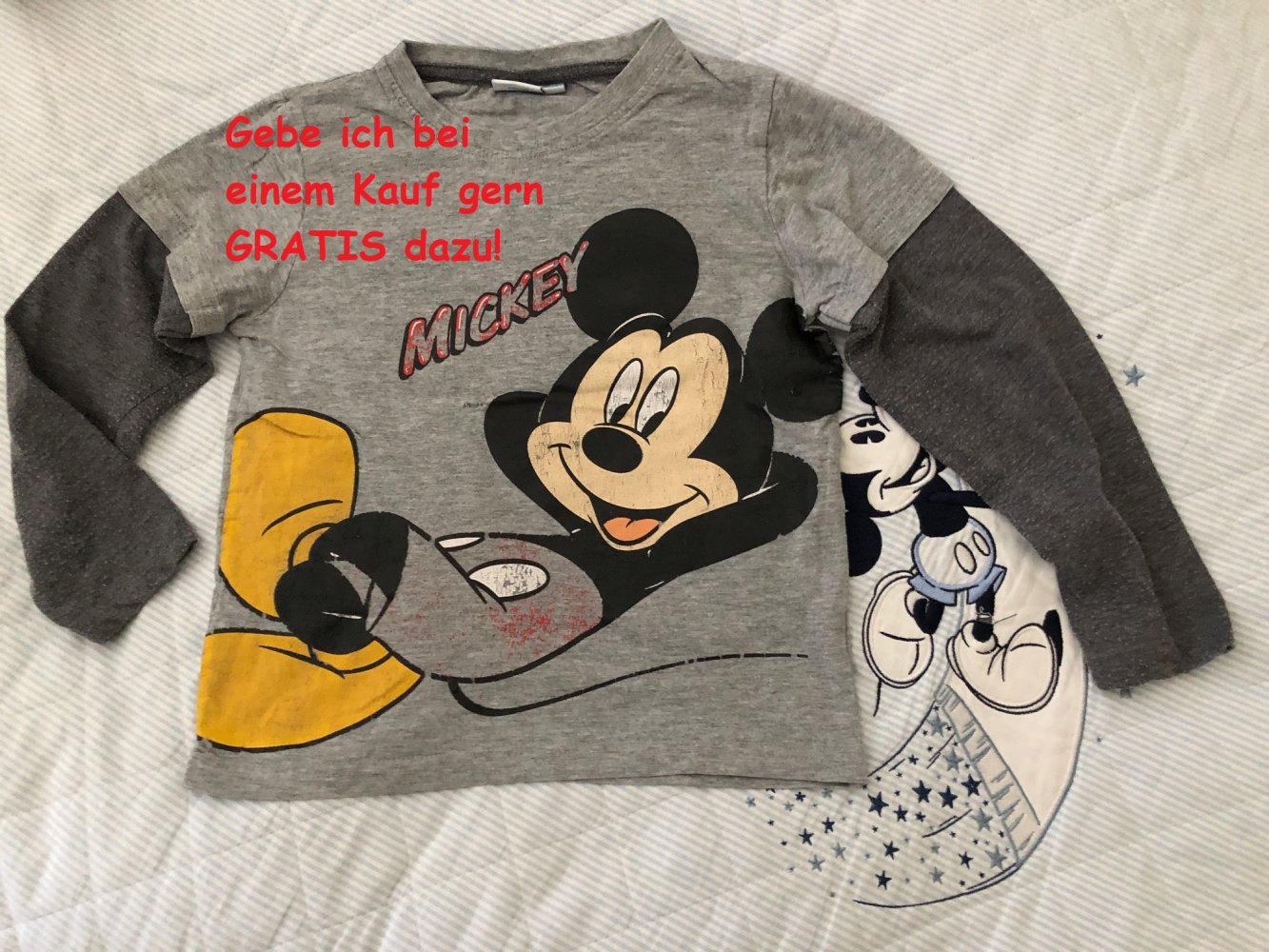 Disney - LA-Shirt Shirt grau Lagenlook Mickey  Gr. 5 A 110