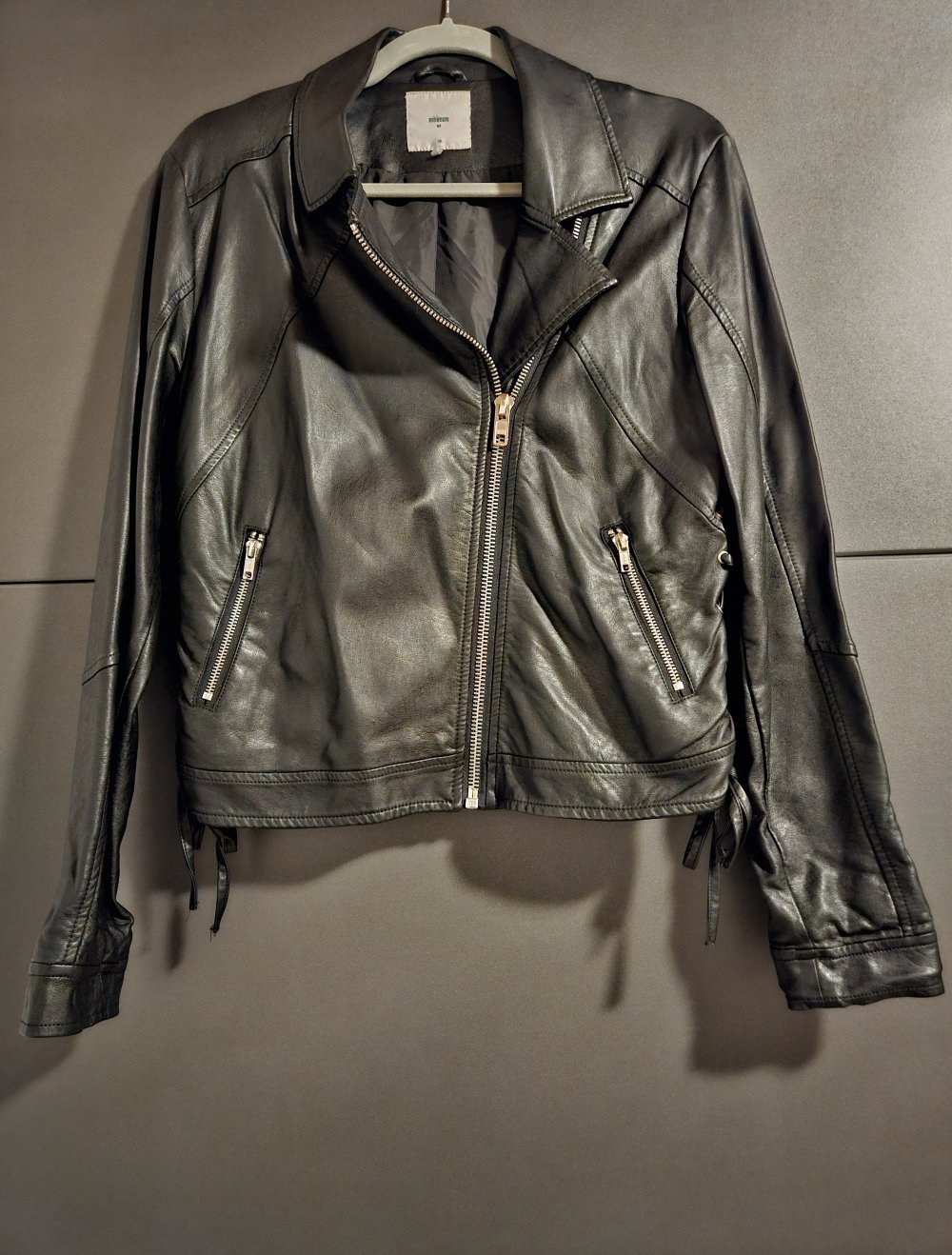 Lederjacke von Minimum, Größe 38,schwarz