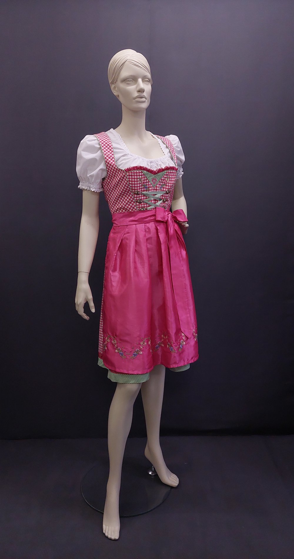 Stockerpoint - Dirndl - rosa pink - grün - weiß - inkl. Bluse und Schürze