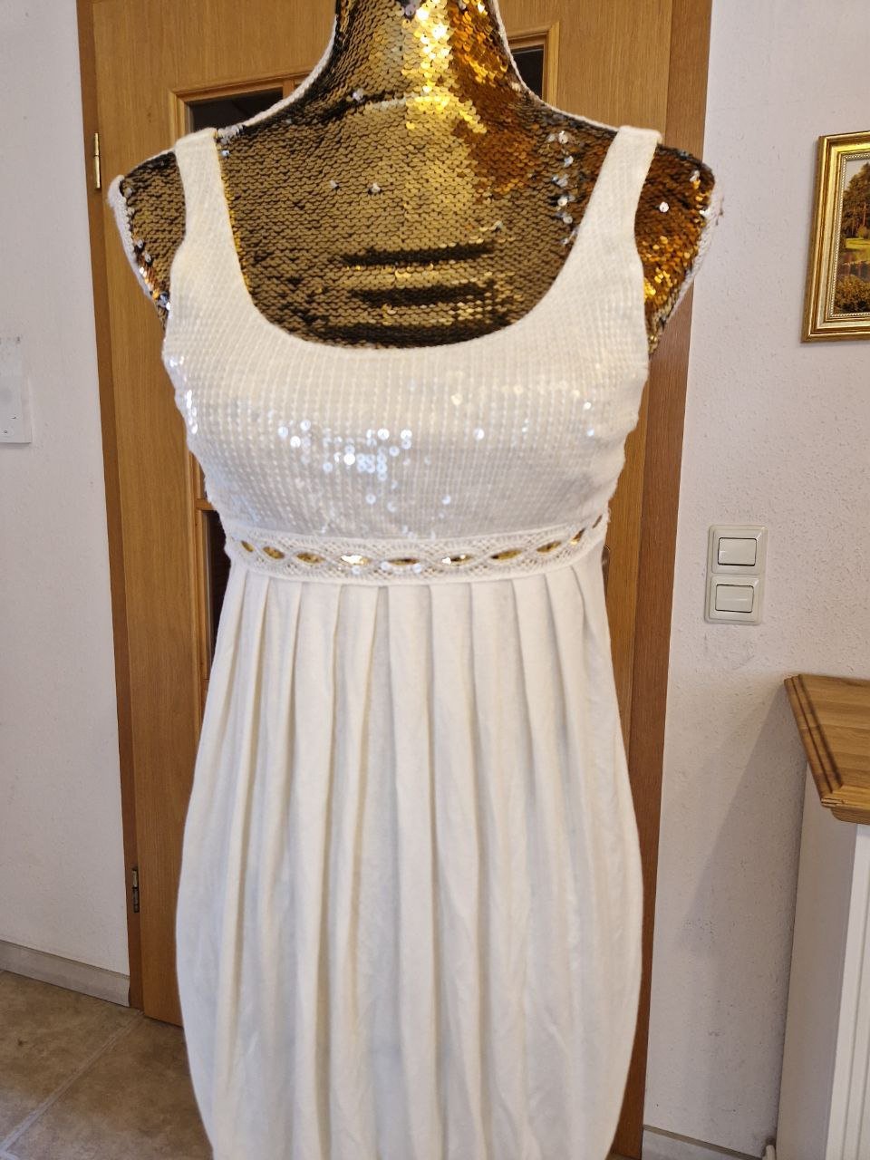 Sommerkleid - Tunika mit Pailletten.  Größe XS-S. 