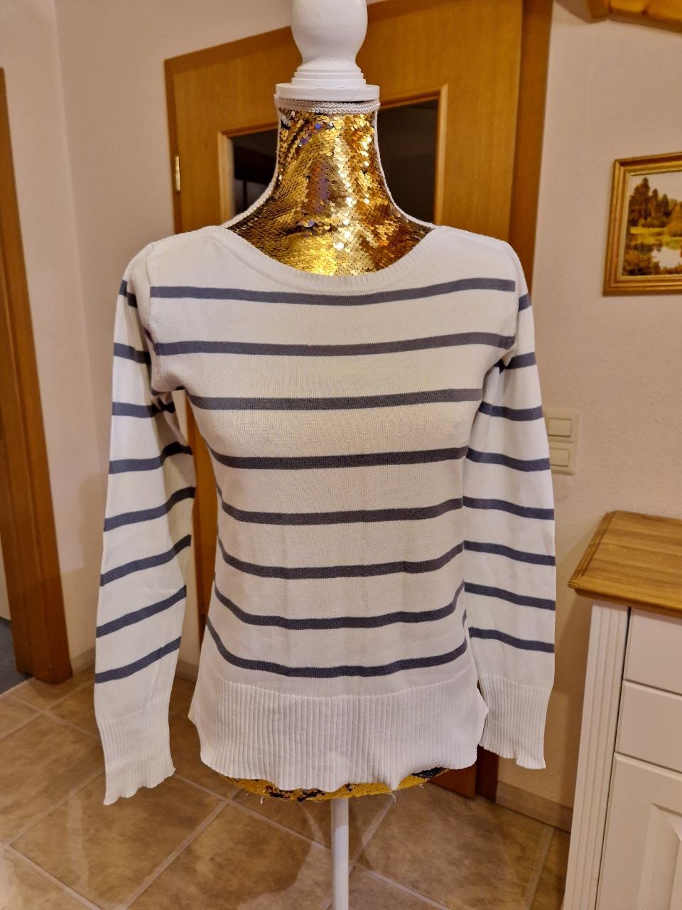 Schönes T-shirt - Strick.  Große 38.  Baumwolle.