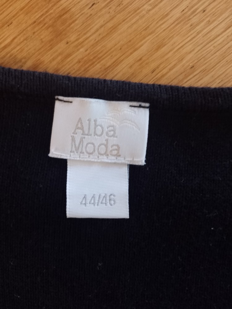 Alba Moda. Klassische gestrickte schwarze Weste . 100% Baumwolle. Größe XL.