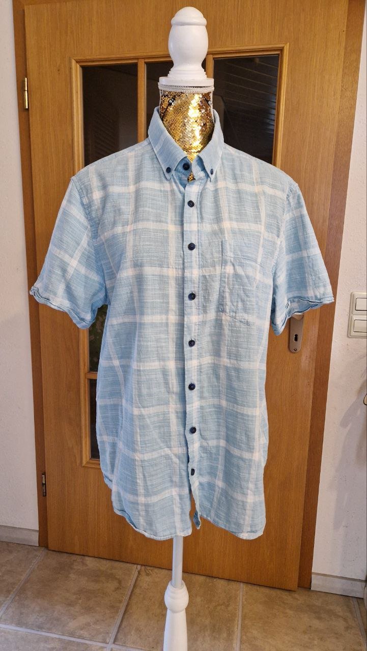  LC Waikiki.  Stylisches blaues Herrenhemd.  Größe L.  Baumwolle. 
