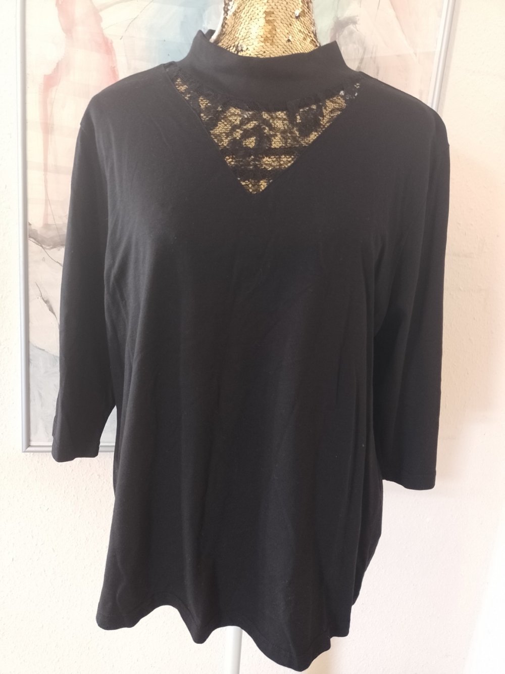 Pure Wear. Wie neu. Elegantes schwarzes T-Shirt - Bluse - Tunika.
