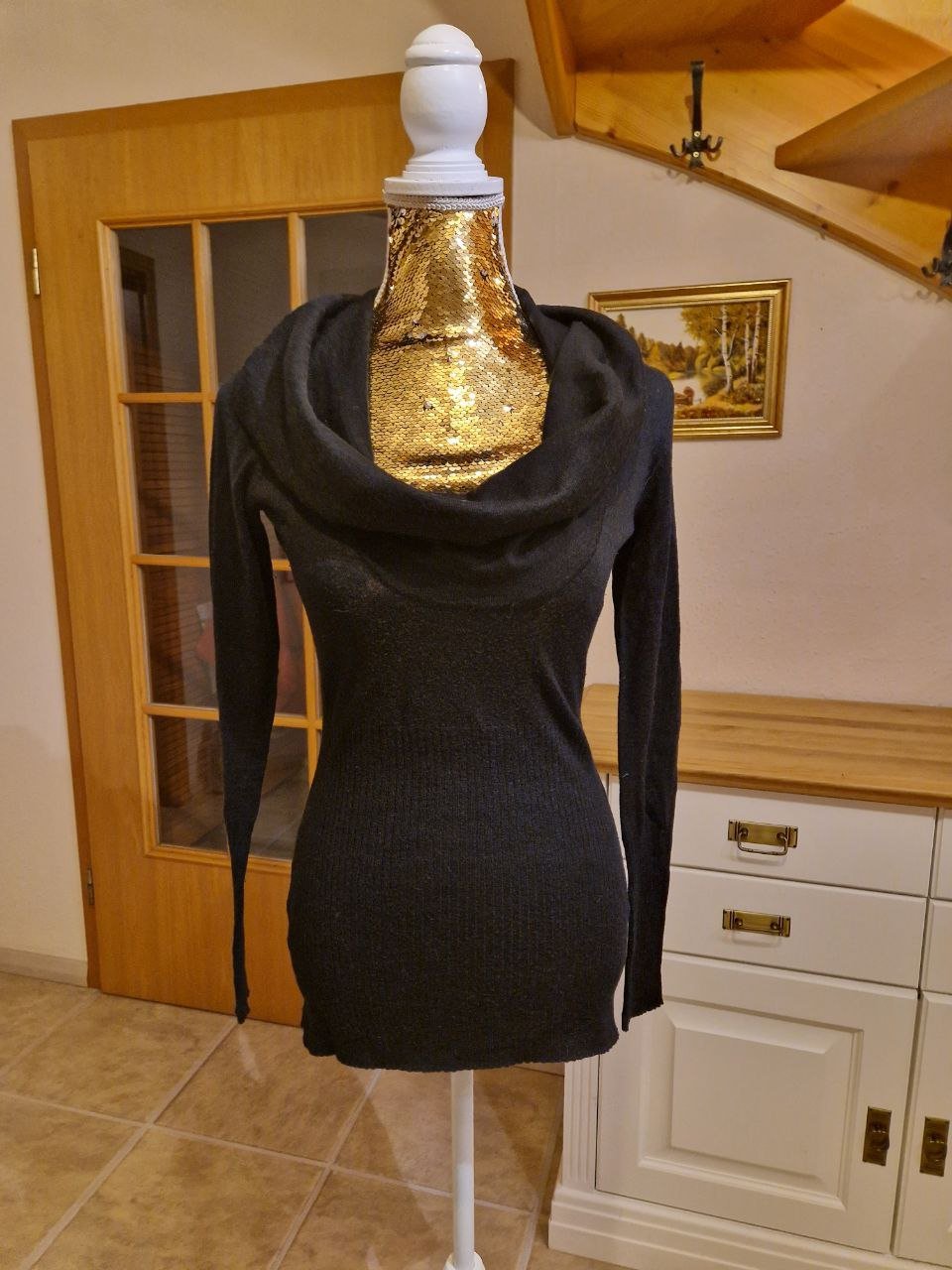 MEXX.   Schöner Pullover - Strick - Tunika.  15% Wolle.  Große S. 
