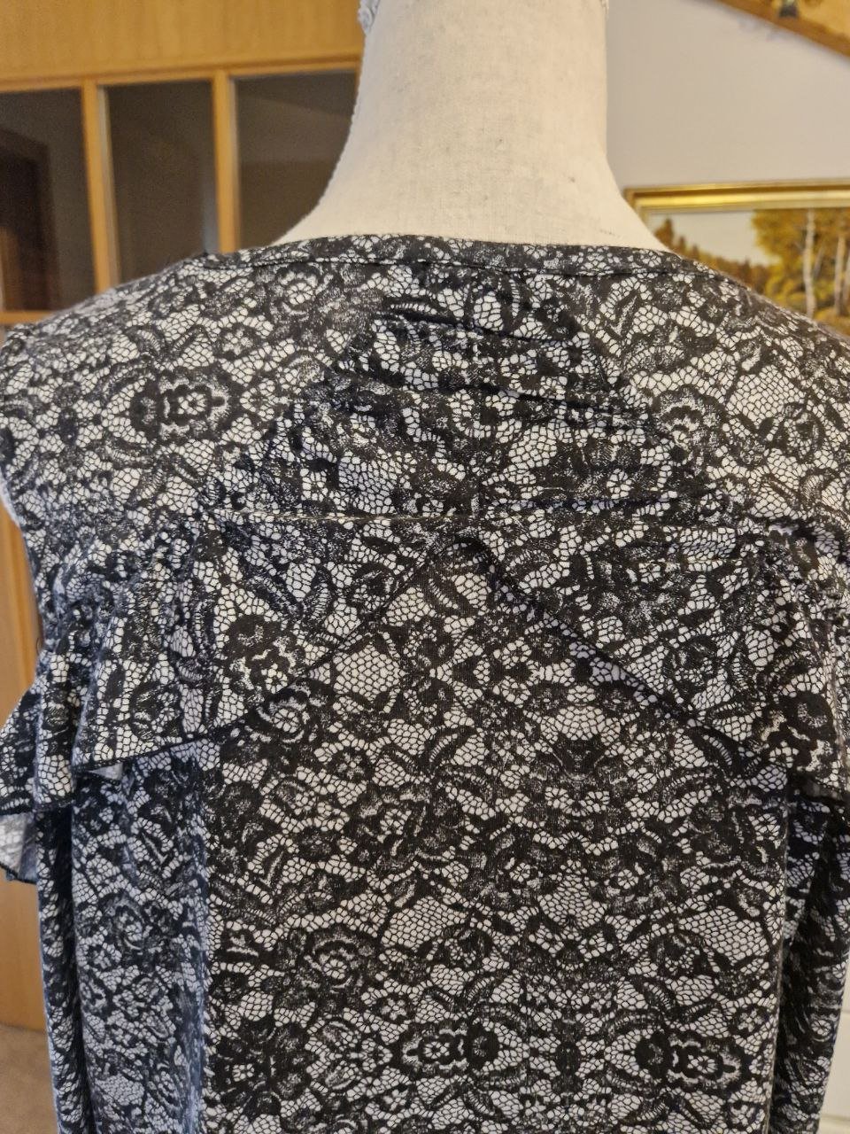 Flame. Elegante schwarze Bluse - Top- Tunika.  Größe L/XL. 