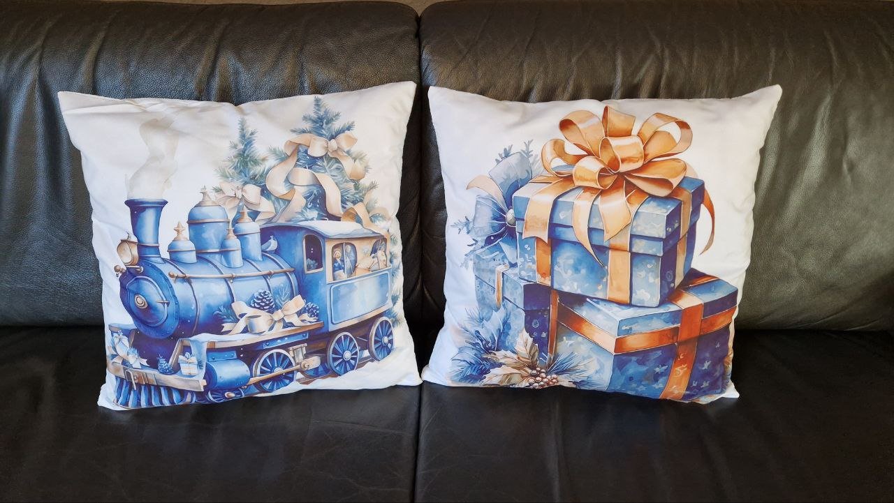Set. 2 Stück Weihnachts - Kissenbezüge. 45 cm / 45 cm.