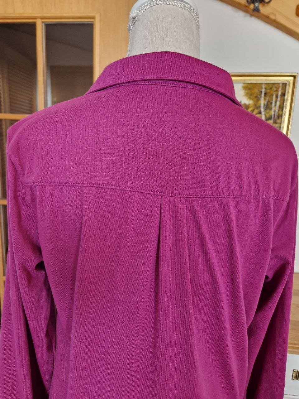 Crane. Elegante Bluse - Hemd - Strick.  Baumwolle+Polyester.  Größe L. 