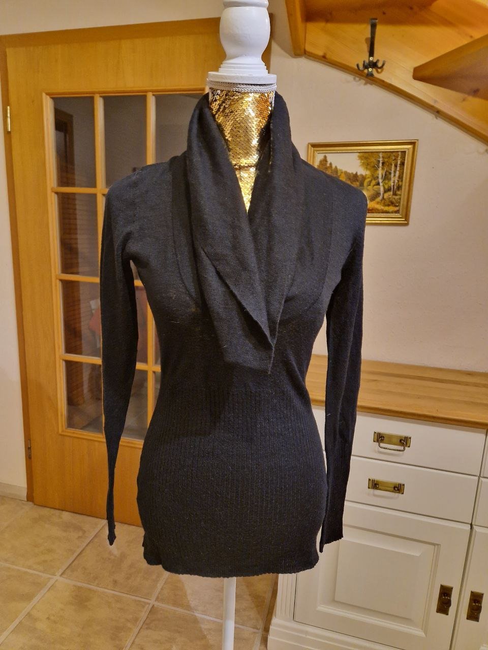 MEXX.   Schöner Pullover - Strick - Tunika.  15% Wolle.  Große S. 