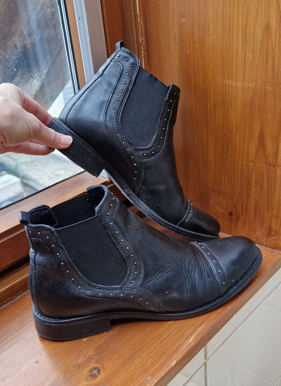 5 th Avenue. Schöne schwarze Stiefelette. Chelsea Boots. Leder. Größe 39. 