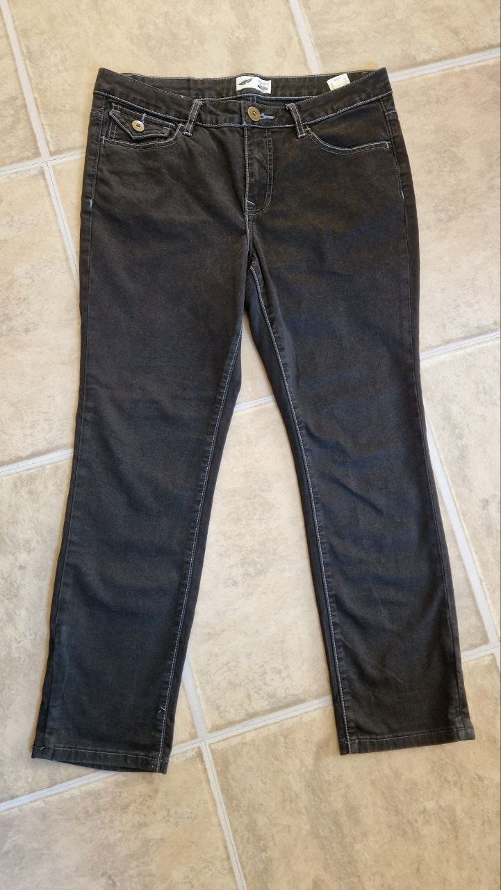 Arizona.  Stylische schwarze Hose, Jeans.  Größe 42. Baumwolle + Elastan + Polyester. 