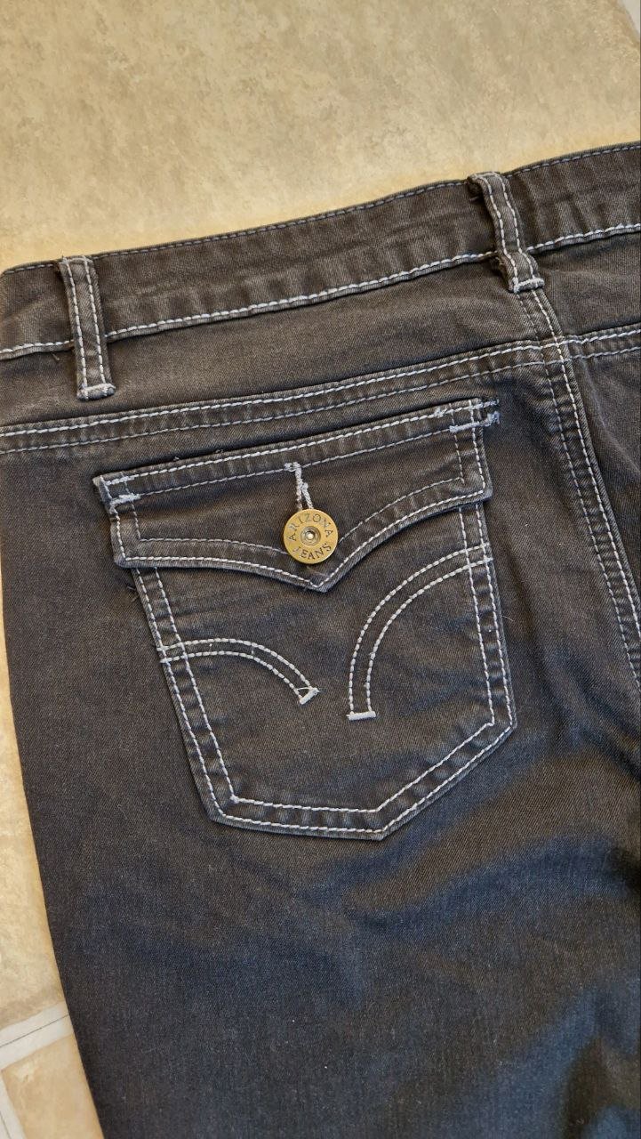 Arizona.  Stylische schwarze Hose, Jeans.  Größe 42. Baumwolle + Elastan + Polyester. 
