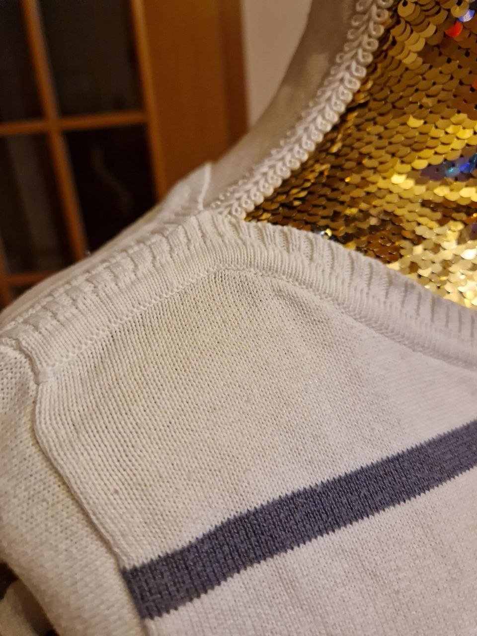 Schönes T-shirt - Strick.  Große 38.  Baumwolle.