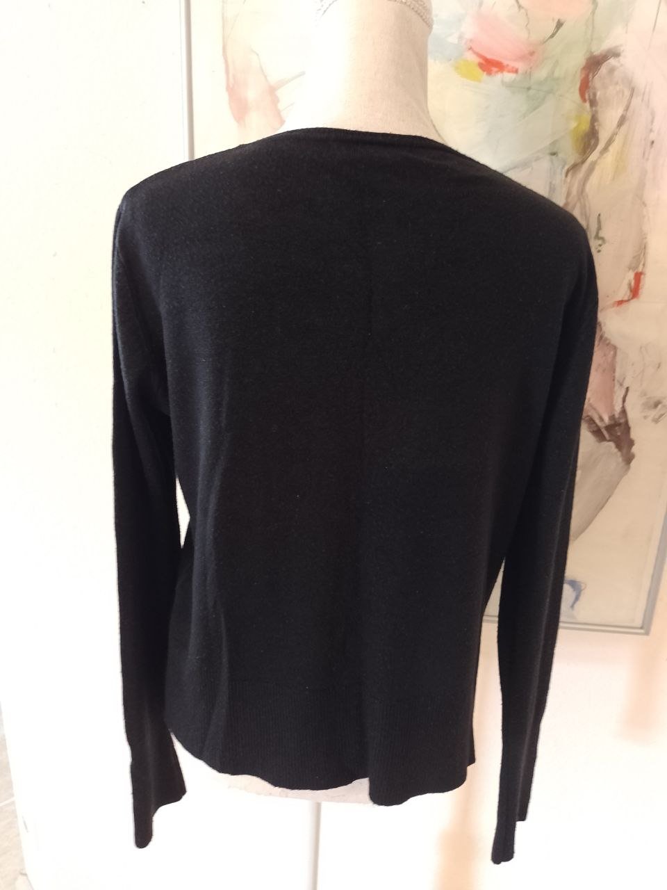 Schwarze Strickjacke, Blaser. Acryl.  Große 42. 