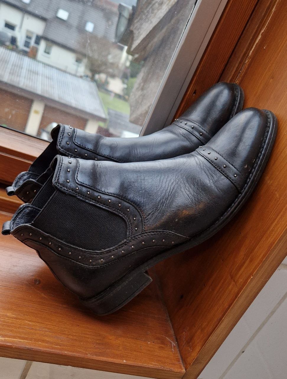 5 th Avenue. Schöne schwarze Stiefelette. Chelsea Boots. Leder. Größe 39. 