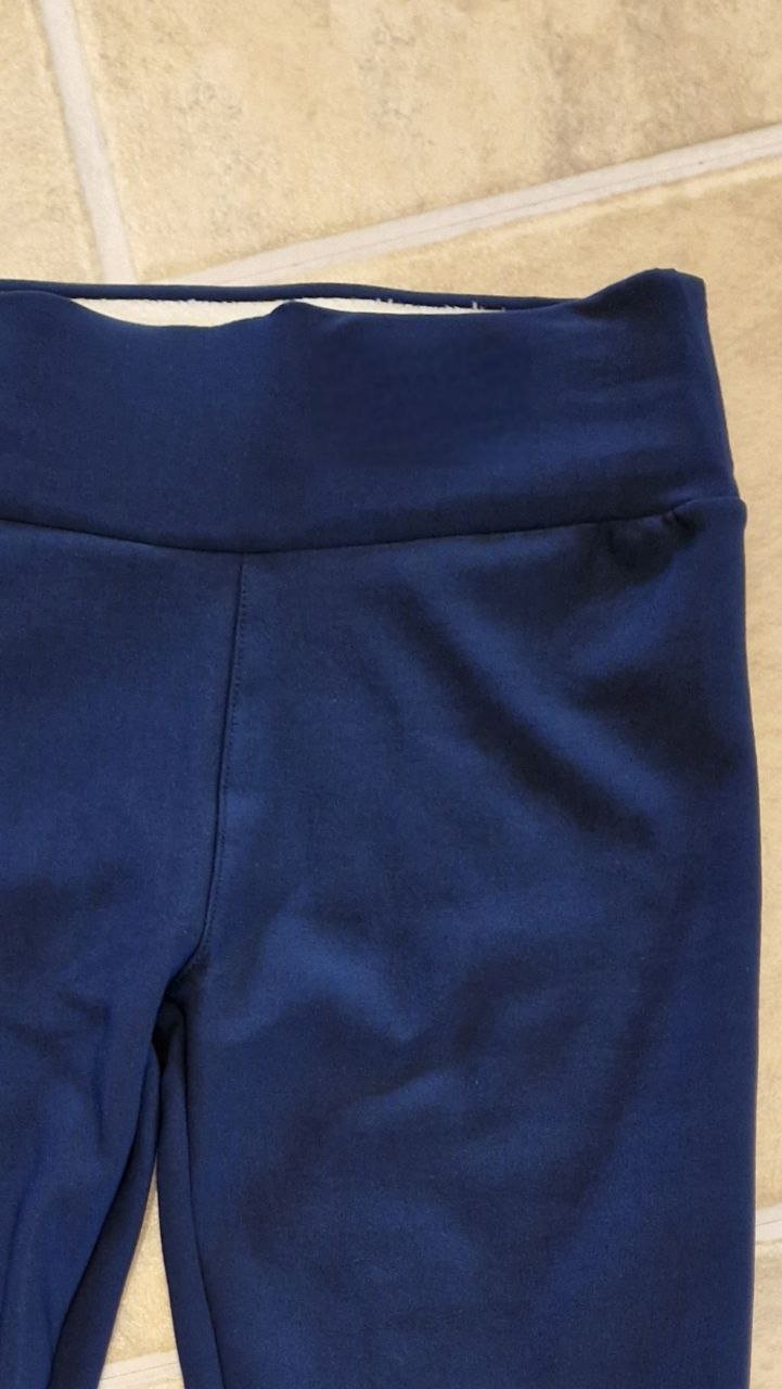 Thermohose mit Plüschfutter, warme blaue Leggins.  Größe XXL. Elastan + Polyester. 