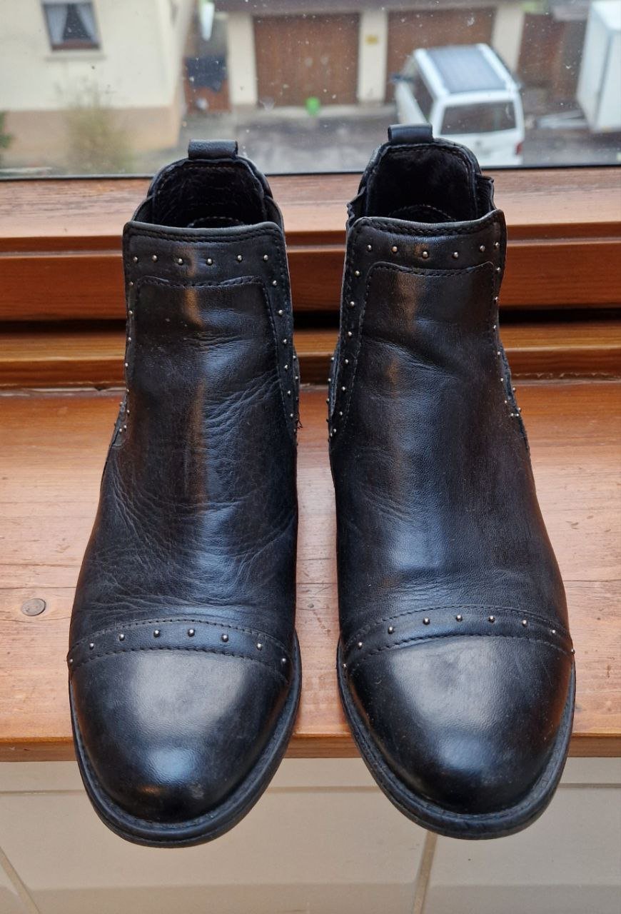 5 th Avenue. Schöne schwarze Stiefelette. Chelsea Boots. Leder. Größe 39. 