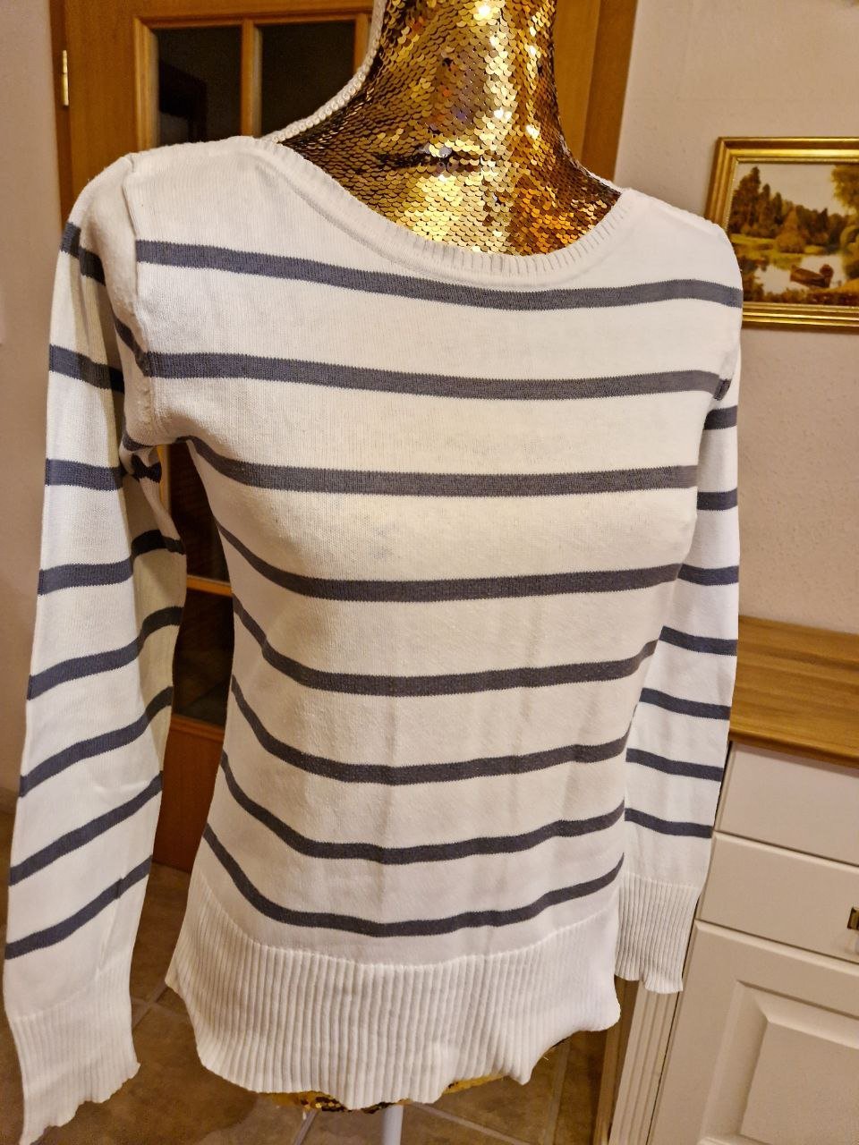 Schönes T-shirt - Strick.  Große 38.  Baumwolle.
