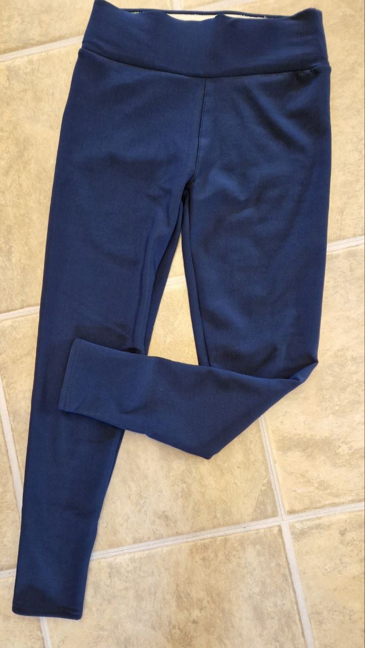 Thermohose mit Plüschfutter, warme blaue Leggins.  Größe XXL. Elastan + Polyester. 