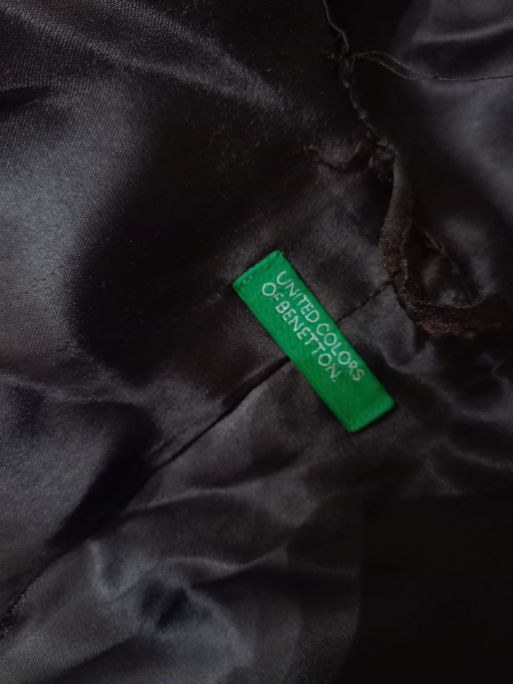 United Colors of Benetton Mantel; US 42: schwarz/dunkelbraun
