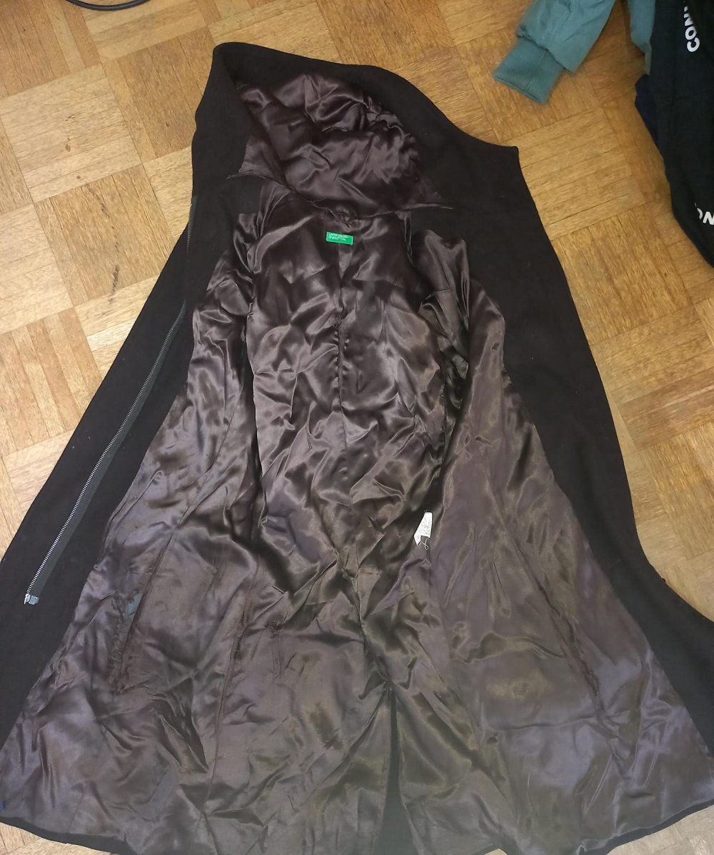 United Colors of Benetton Mantel; US 42: schwarz/dunkelbraun