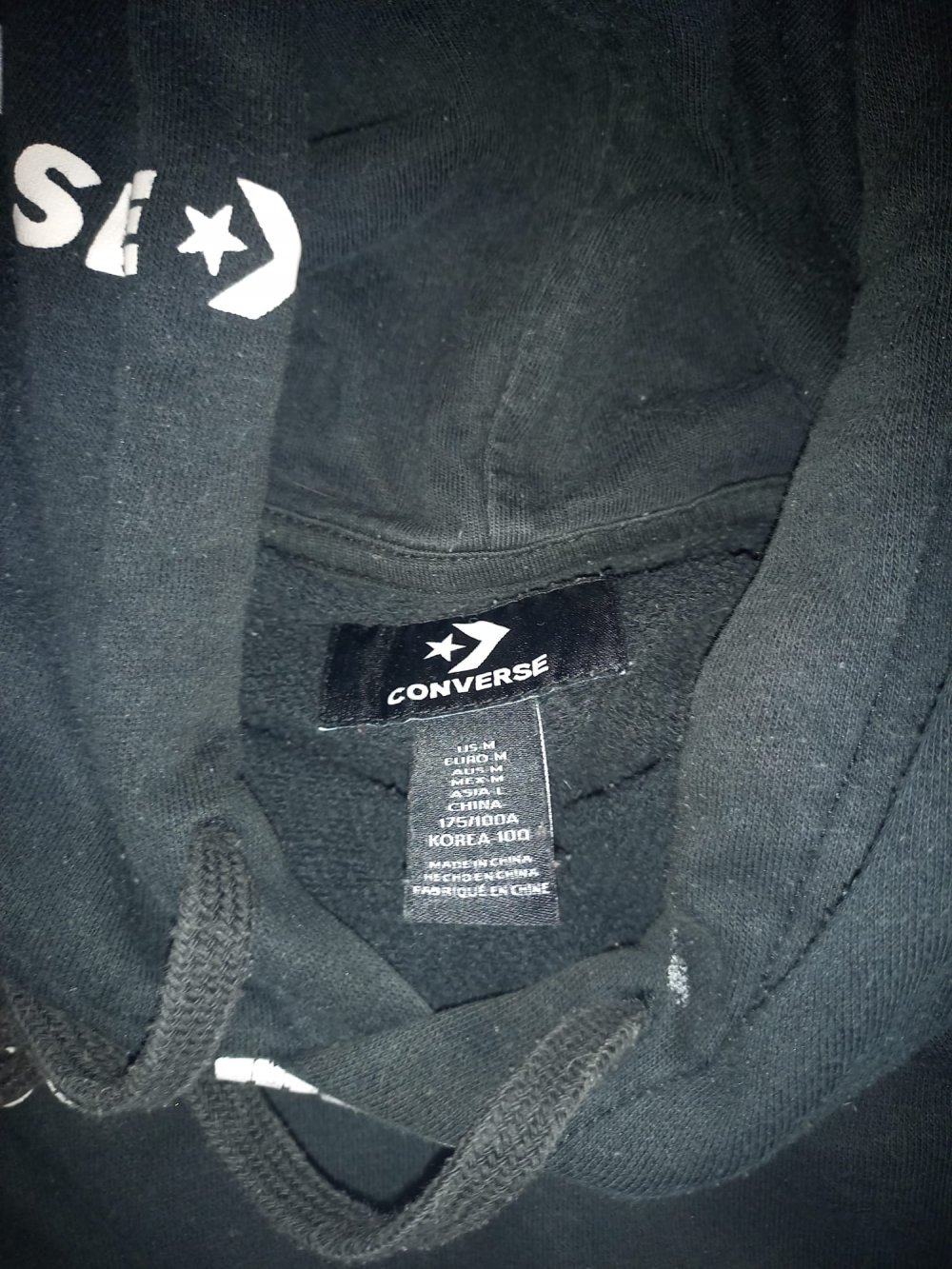 Converse Hoodie; M; schwarz