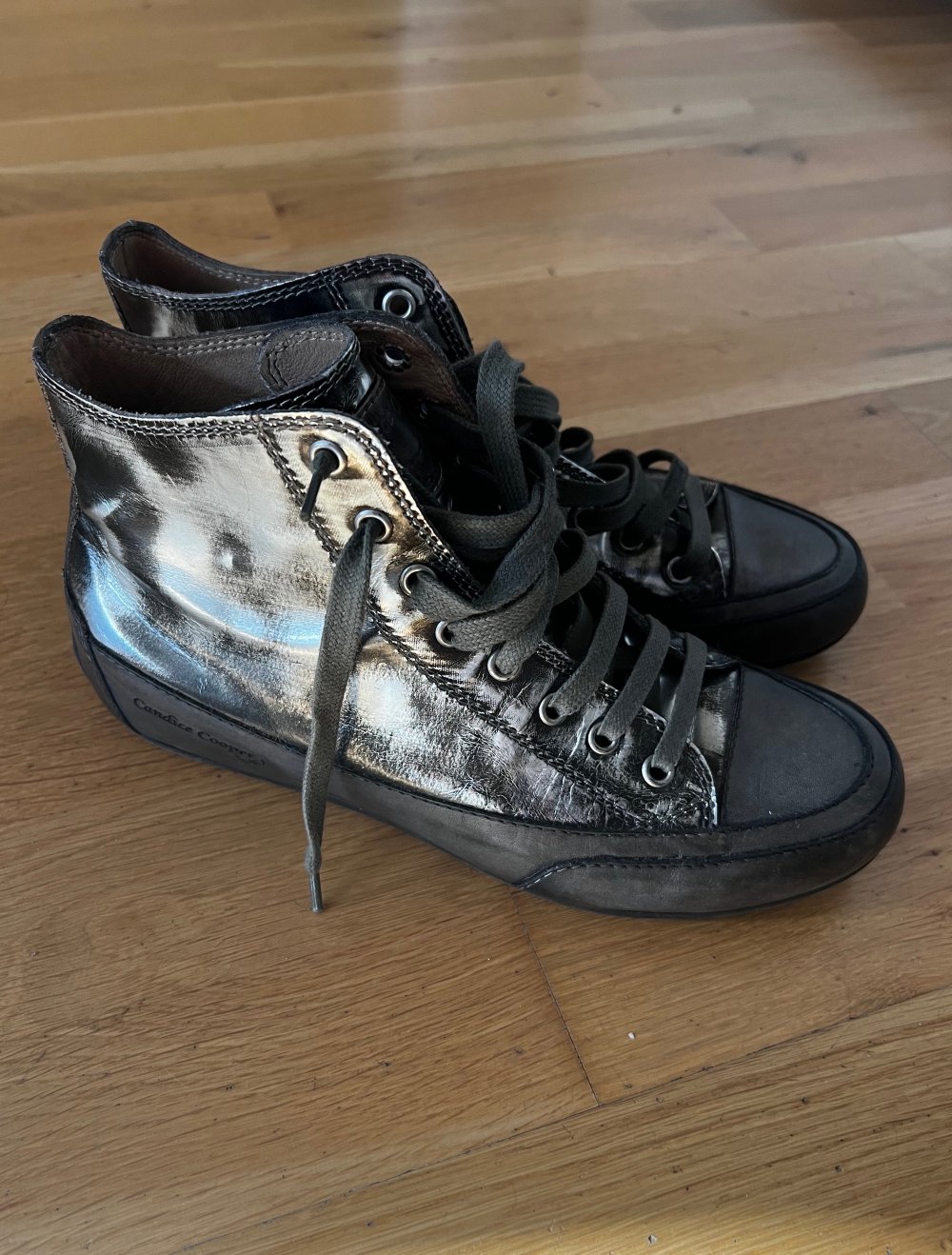 candice Cooper Sneaker Hightop Leder schwarz grau Silber 38