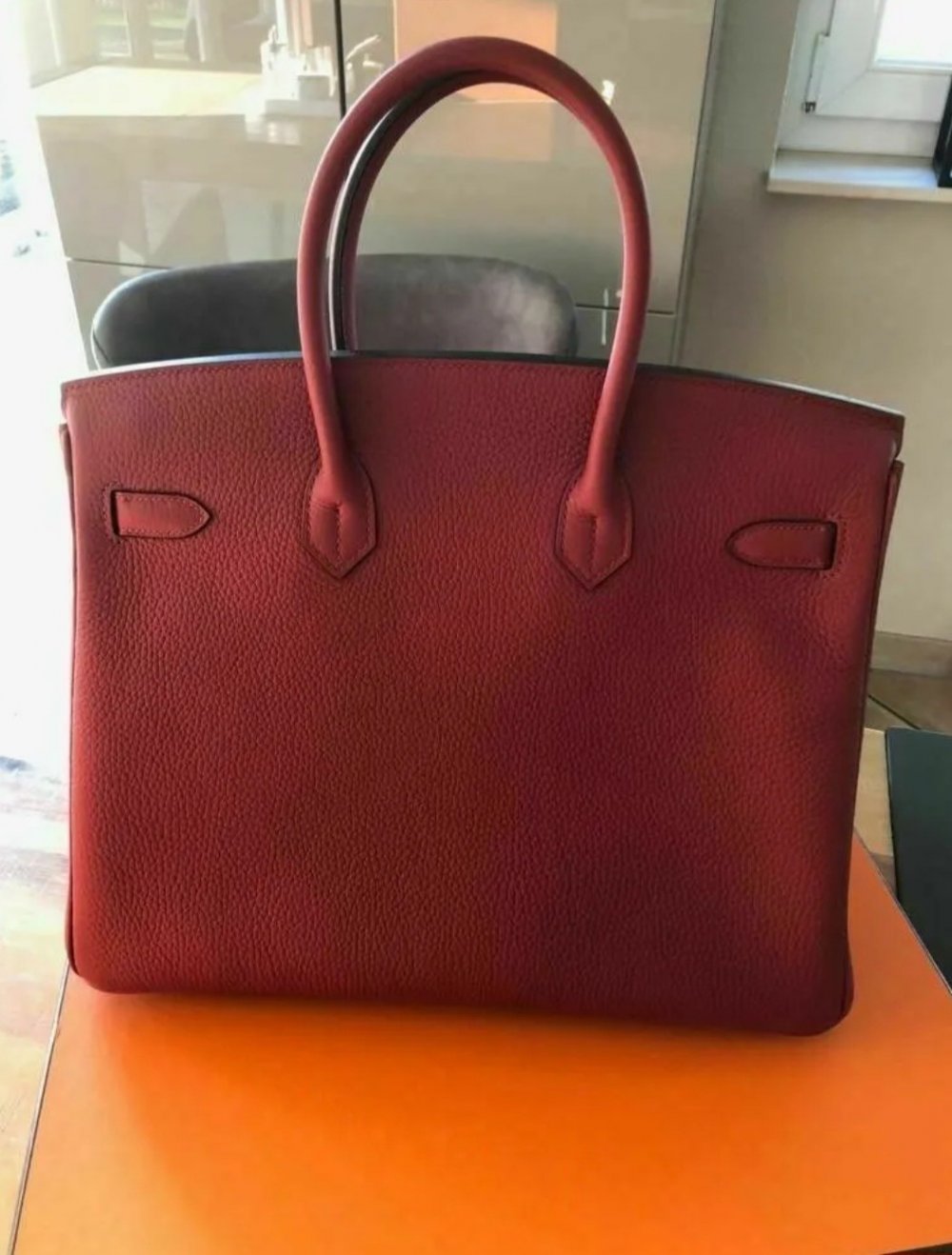 Hermès Birkin Bag Handtasche Leder rot
