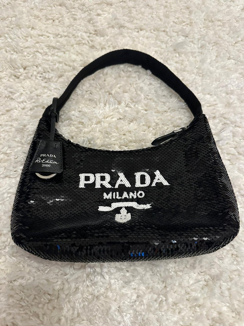Prada Re-Edition 2000 Handtasche mit Pailletten