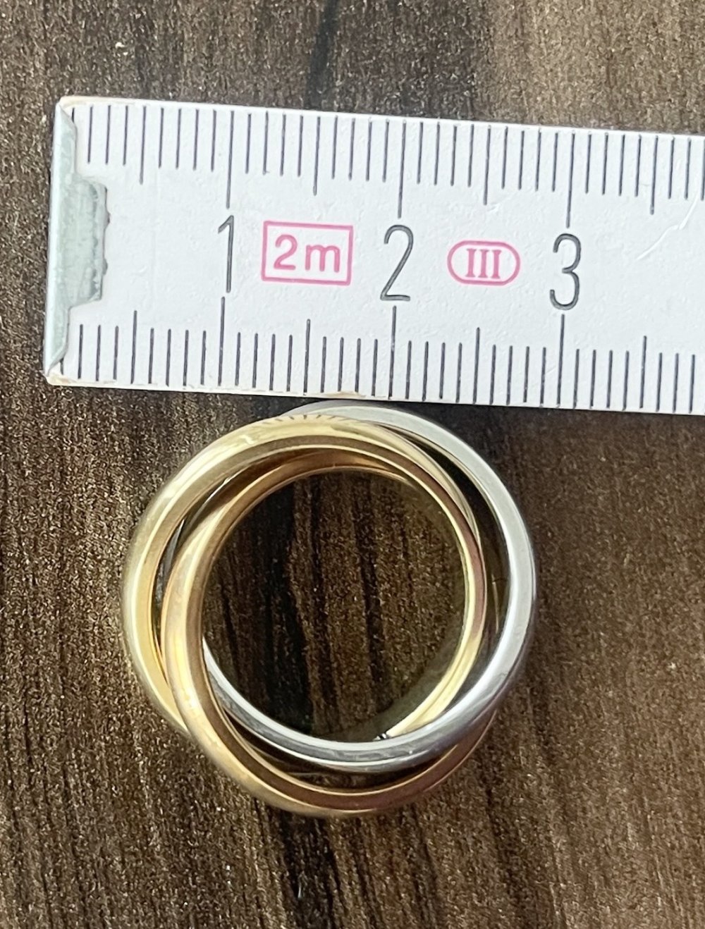 Schöner Wickelring aus 3 Ringen. Designerschmuck Gr 17,,47