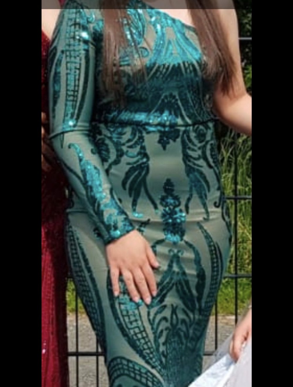 Grünes Abendkleid