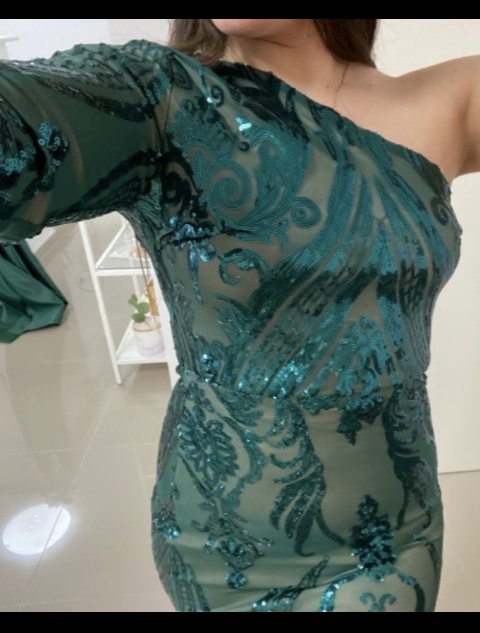 Grünes Abendkleid