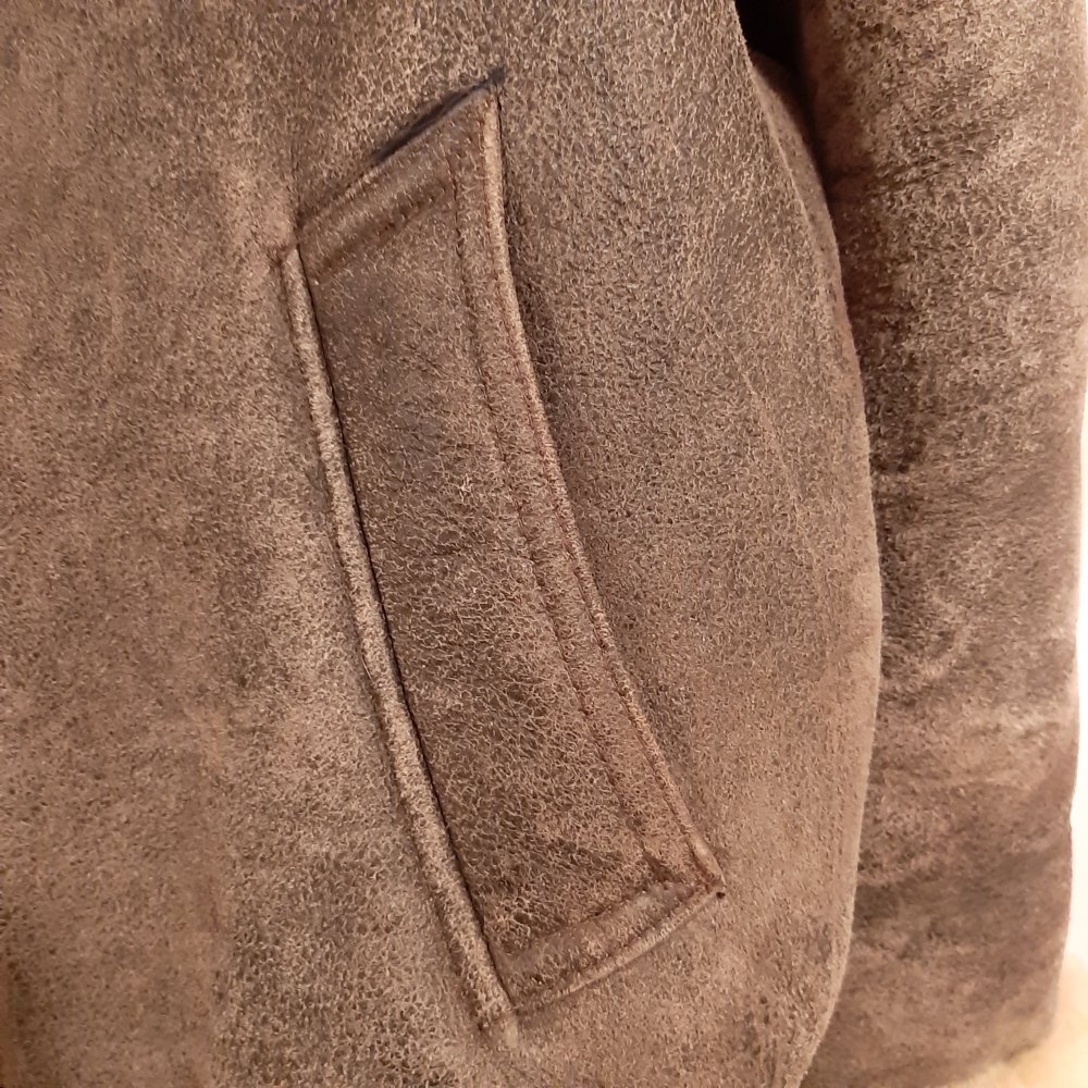 Barisal Neue Lammfell Flieger Piloten Jacke braun XL super warm