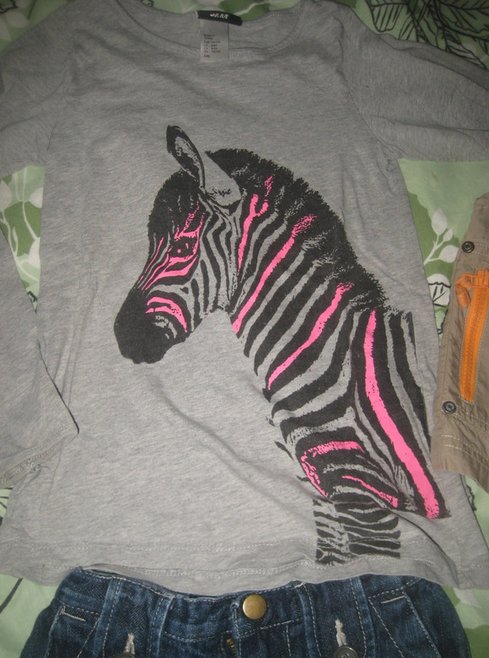 Mädchen Set Rock, Zebra-LA Shirt, Weste, 116