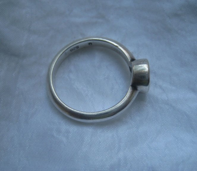 925er Silber Ring mit rundem Motiv, Citrine, neuwertig