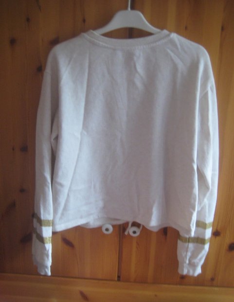 H&M beige-goldener Binde Pullover, Gr. 158/164/ S