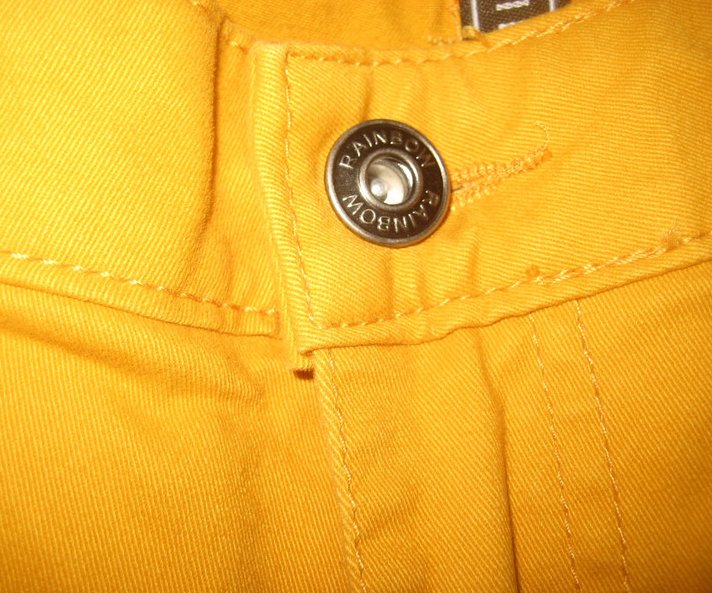 NEU Safran-farbene Jeans Rainbow,eng, Reißverschlüssen Beinen, Gr. 42