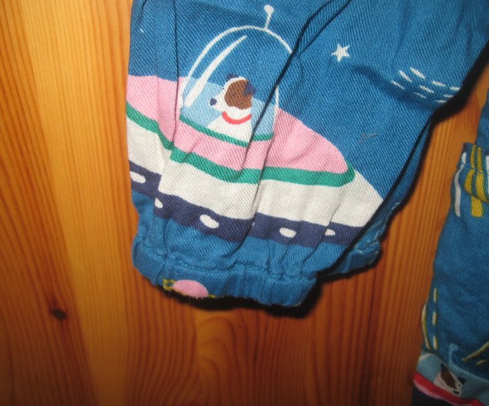 Mini Boden petrolfarbenes Langarm -langes Kleid, Herbst/Winter, Ufos, Hunde, 128
