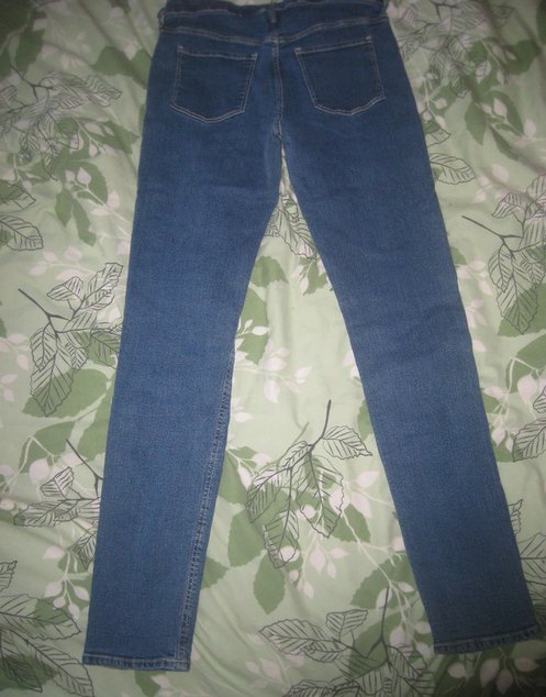 Denim&Denim mittelblaue Mädchen Jeans mit Rosa Glitzerstreifen, Gr. 170